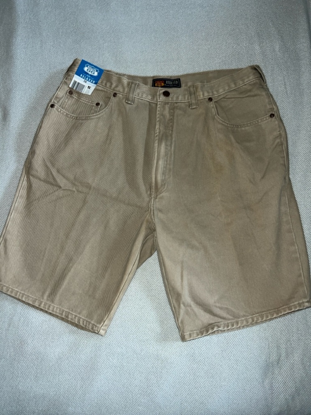 NWT Route 66 Men's Khaki Flat Front Shorts